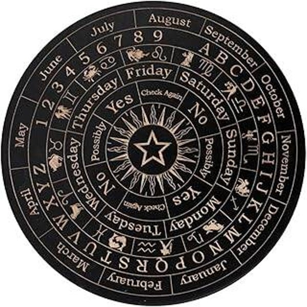 Wooden Star Pendulum Board 15cm - Metaphysical Message Board & Meditation Decision Plate for Divination, Wicca & Witchcraft Supplies