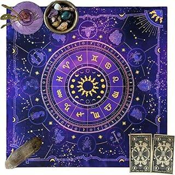 Purple Altar Cloth for Tarot Readings – Premium Spiritual Practice Table Cover for Divination, Rituals & Sacred Spaces