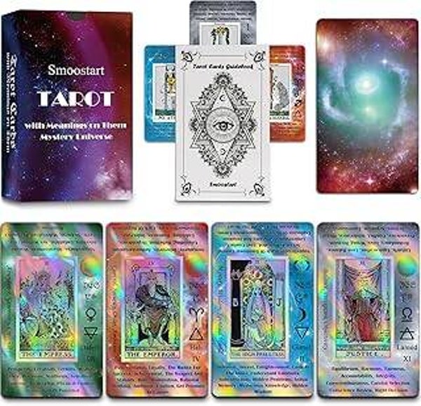 Smoostart Tarot Cards for Beginners – 78 Tarot Cards with Meanings, Keywords & Comprehensive Guide Boo