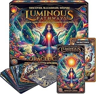 SOL 60pc Luminous Pathways Oracle Card Deck with Beginner's Guidebook – Spiritual Discovery, Meditation, Manifestation & Personal Growth