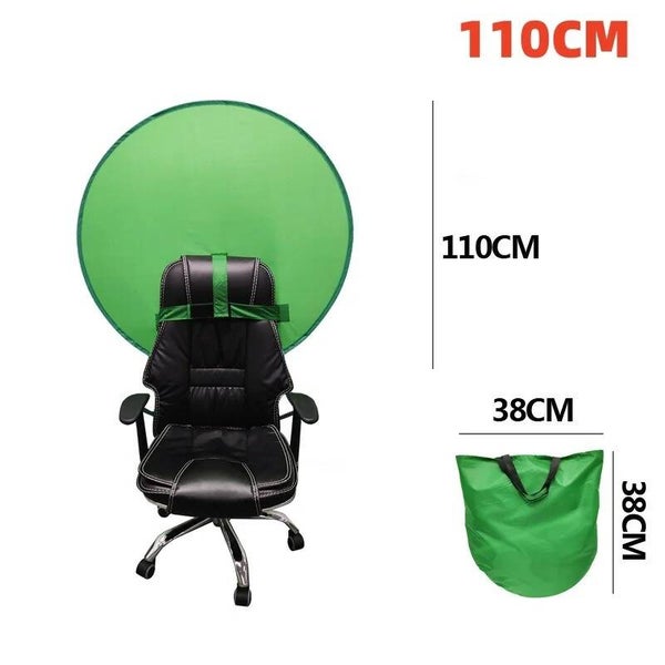 Green Screen Chair Backdrop – Foldable Solid Color Photography Background for Streaming, Gaming, Vlogging & Studio