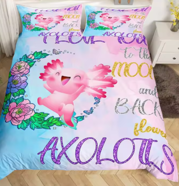 Axolotl Dekbed Overtrek (I Love You To The Moon And Back, Axolotl)