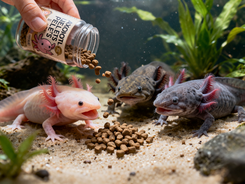 Hoge kwaliteit zinkende pellets voor volwassen axolotls