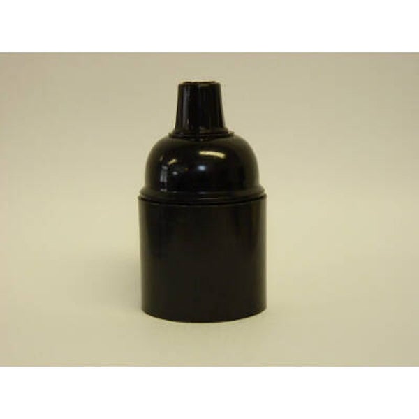 RepTech; Fitting Zwart Plastic E27 met Trekontlasting