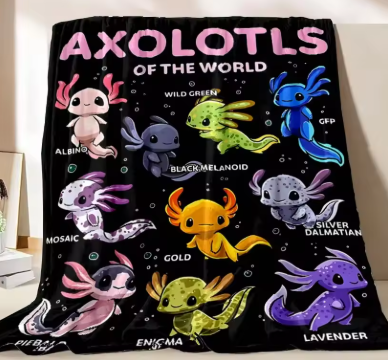 Axolotls of the World - Fleece Deken