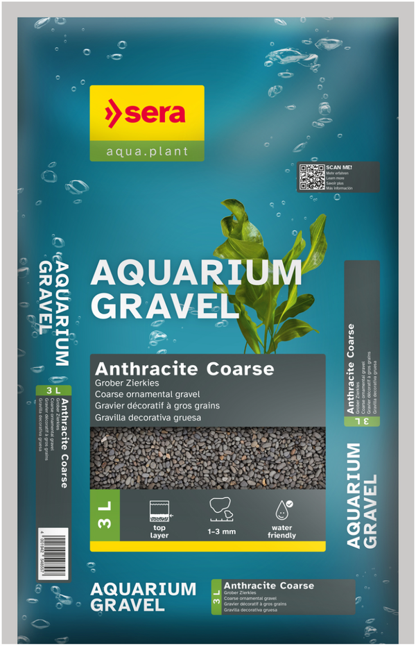 sera; Aquarium Gravel Anthracite Coarse