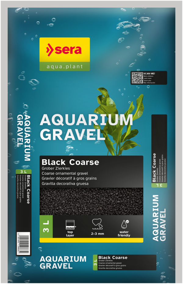 sera; Aquarium Gravel Black Coarse