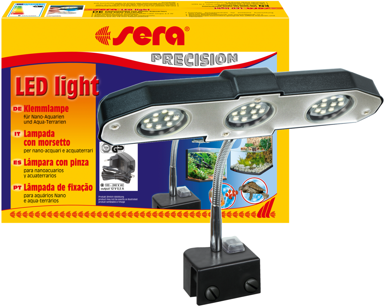 Sera; LED light 3 x 2 W voor aquarium en terrarium