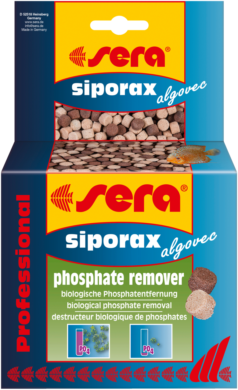 Sera Siporax biologisch filtermateriaal voor een gezond axolotl aquarium met helder water.