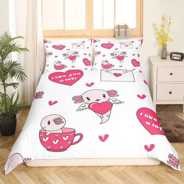 Axolotl Dekbed Overtrek (I Like You A Lotl)