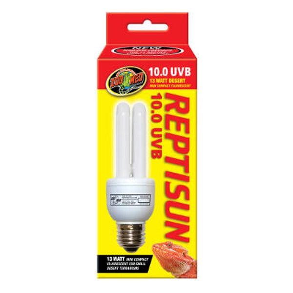 Zoomed; ReptiSun 10.0 UVB Mini Compact Fluorescent 13W