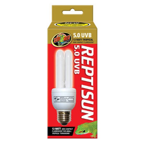 Zoomed; ReptiSun 5.0 UVB Mini Compact Fluorescent 13W