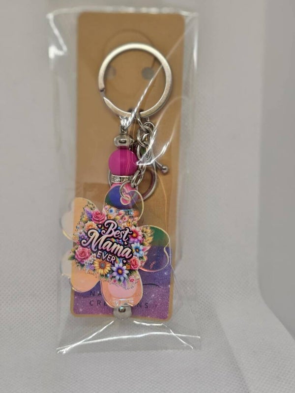 Sassy, Sweet & Stylish Keychain Collection – Handmade Acrylic Keyrings with Silcone Beads