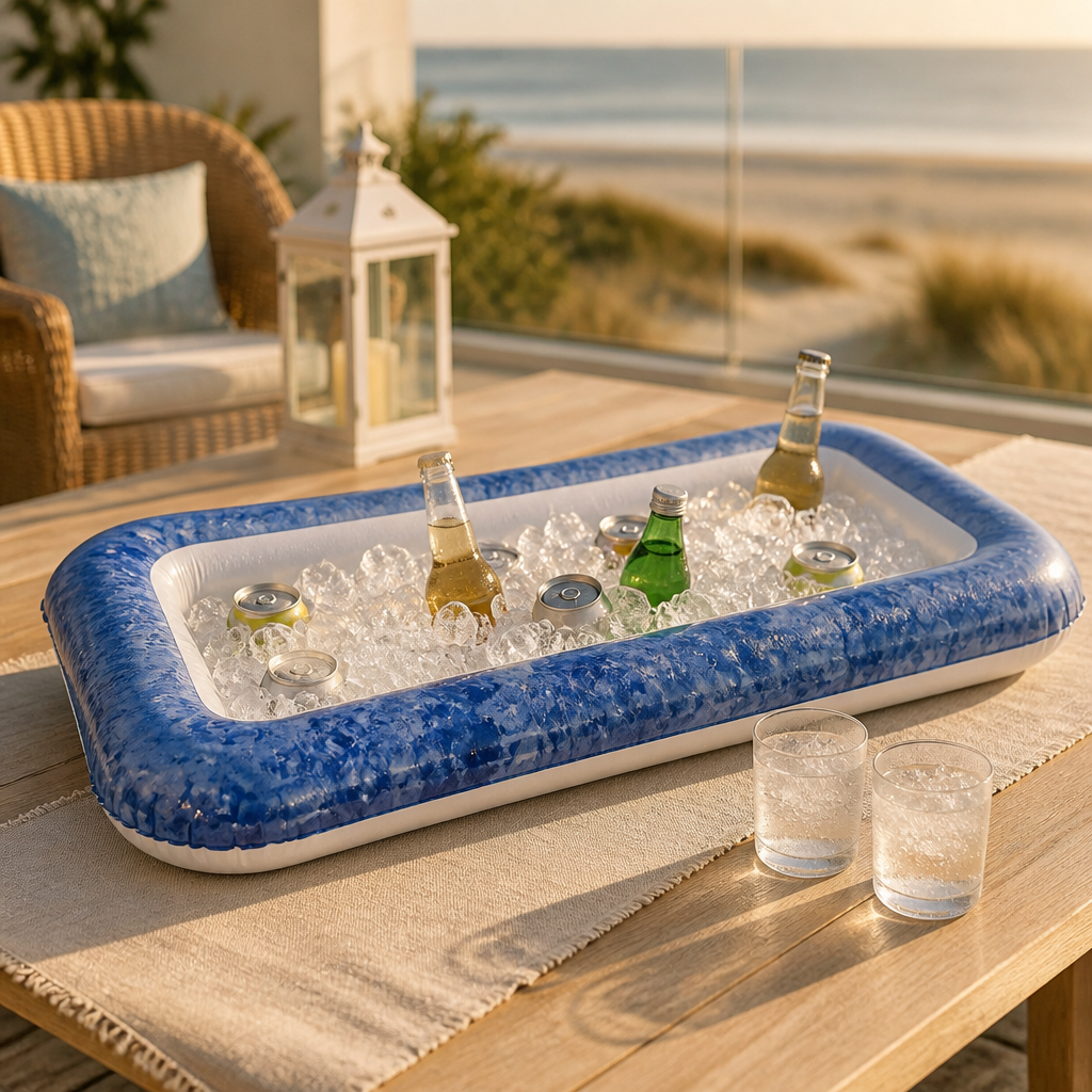 Aufblasbare Pool und Eisbar
