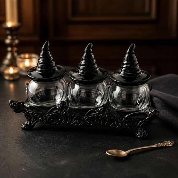 Gewürzglas Set mit Hexenhut Deckeln
