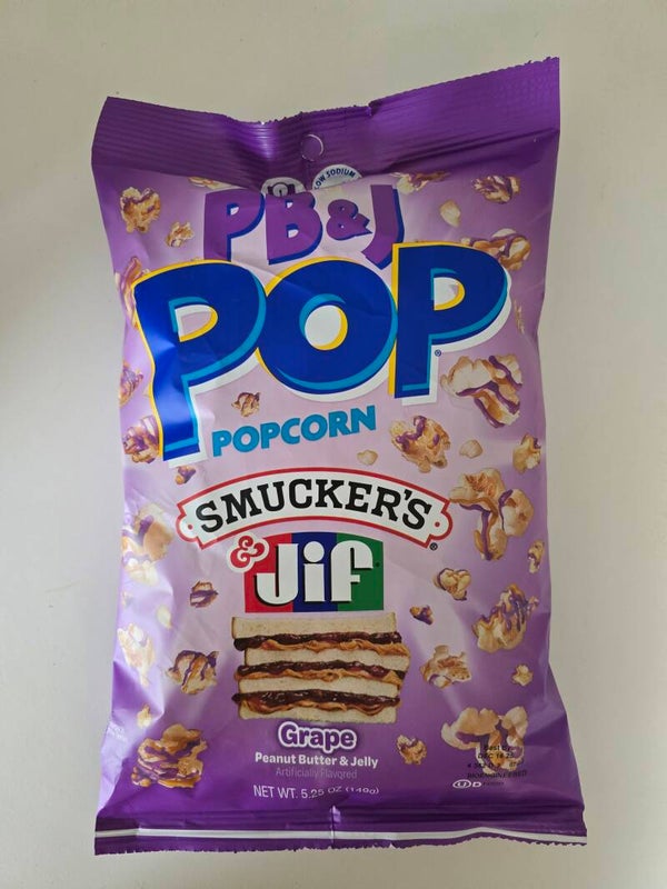 Popcorn Smuckers & JIF Grape Peanut Butter & Jelly