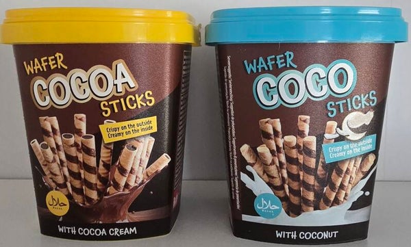 Waffel Kakaostangen mit Kakaocreme/Kokoscreme