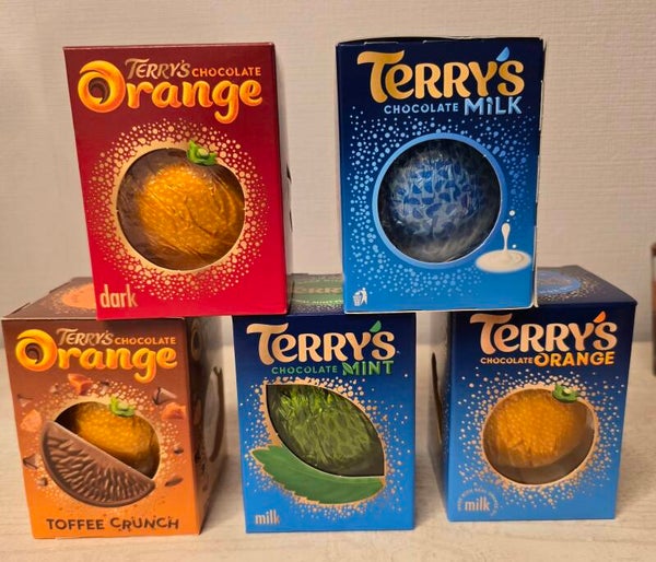 Terry's Schokoladenkugel in verschiedene Geschmacksrichtungen