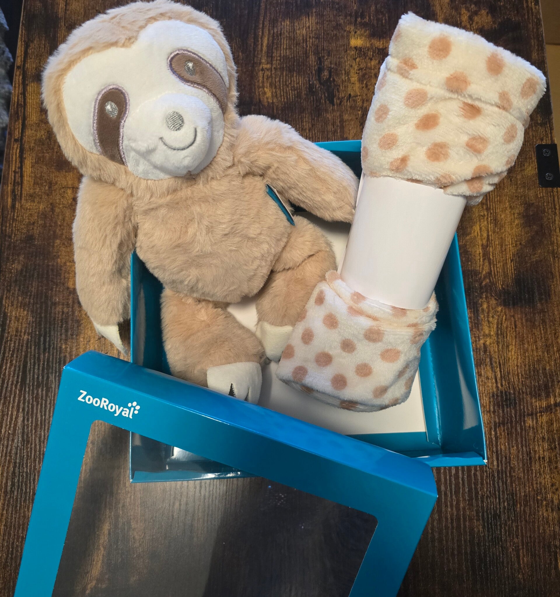 Geschenkeset Kuscheldecke & Kuscheltier Faultier