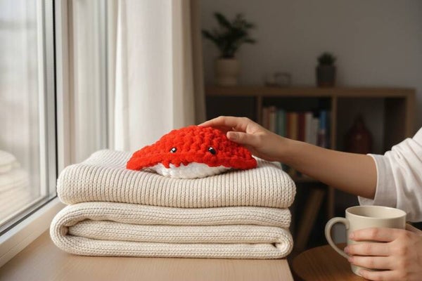 Raie manta au crochet en fil chenille