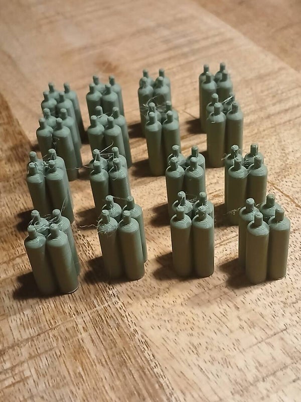 Gasflessen blokje van 4   1/50  groen