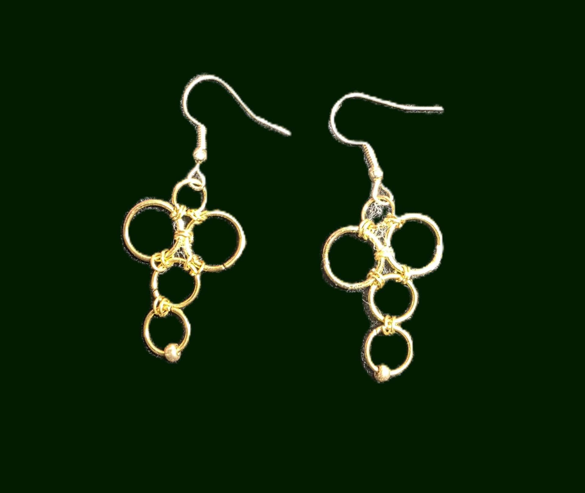 3-TIER = GOLD RIND EARRINGS