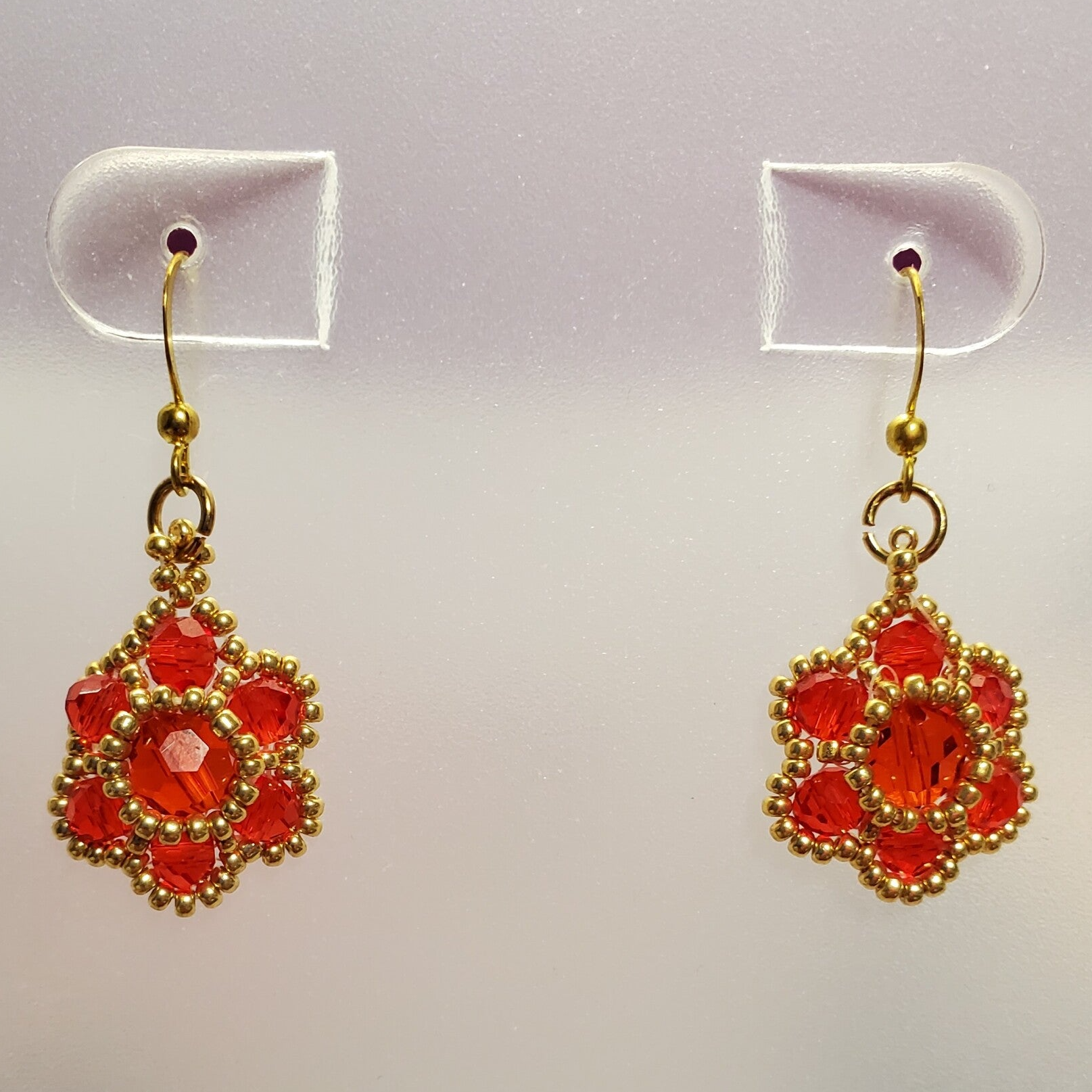 SIAM & GOLD FLOWER EARRINGS