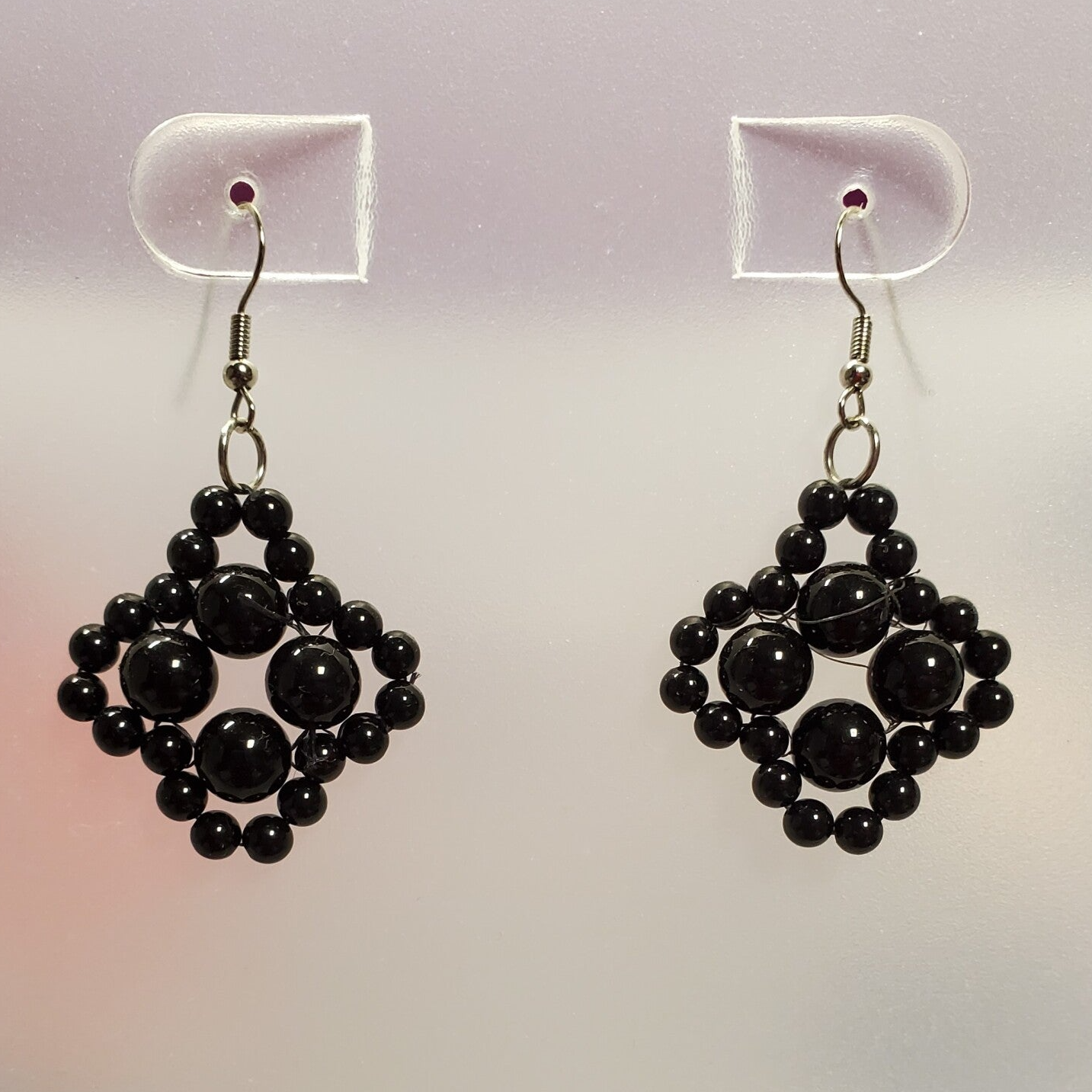 BLACK GLASS PEARL FLOWER