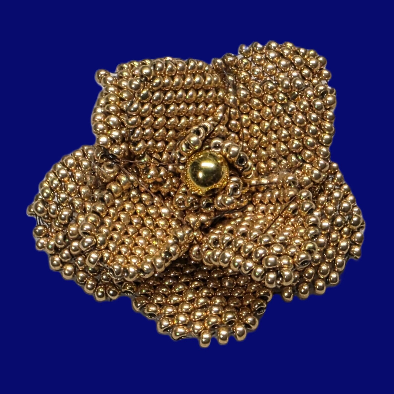 BEADED ROSE BROOCH