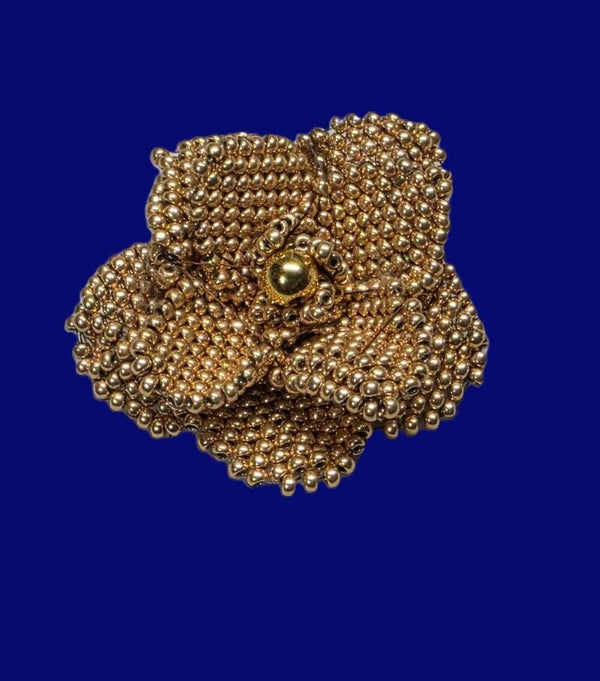 BEADED ROSE BROOCH