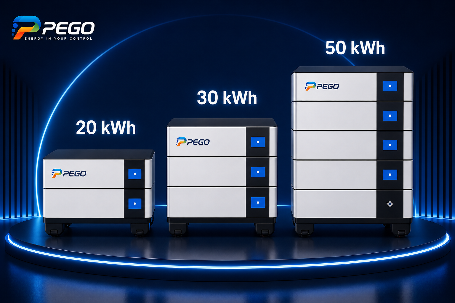 PEGO Stack 20, 30 en 50 kWh modulaire energieopslag