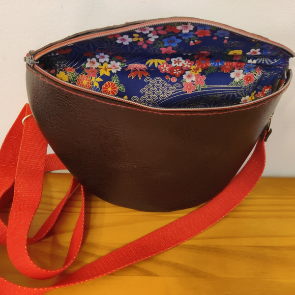 Sac CORALIE - CHOCOLAT/ROUGE