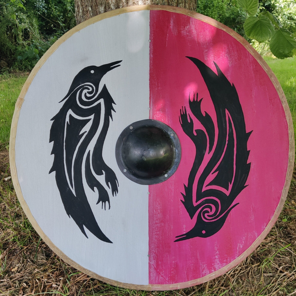 bouclier CORBEAU (gris et rouge)