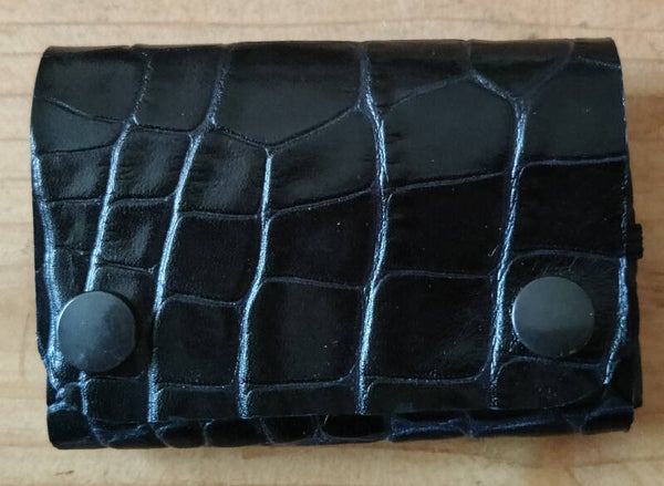 Mini portefeuille - CROCO NOIR