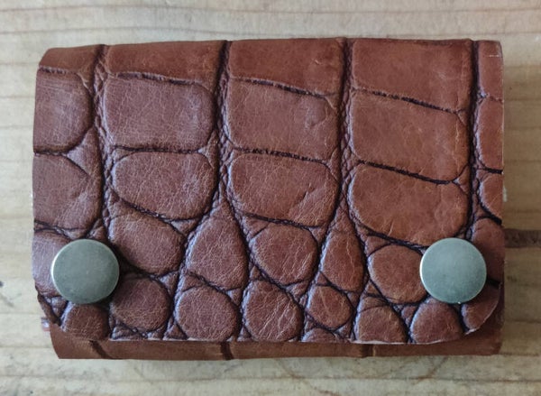 Mini portefeuille - CROCO CAMEL