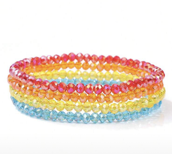 Set van 4 armanden (glaskralen) Multi