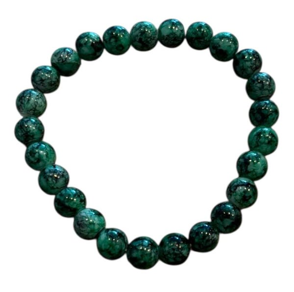Kralen armband groen gemarmerd