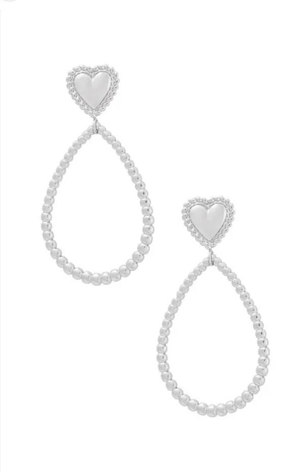 Oorbellen hart zilver