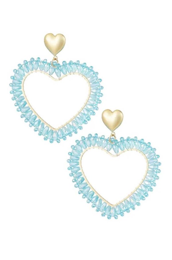 Oorbellen hart blauw