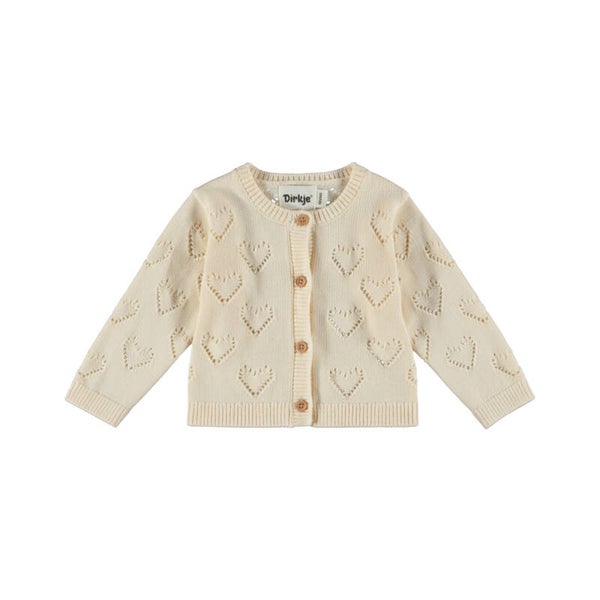 Dirkje Gebreid Babyvestje met Hartjespatroon (Maat 74)