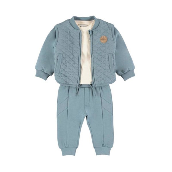 Dirkje jongens set blauw vest longsleev & joggingbroek (Maat 56)