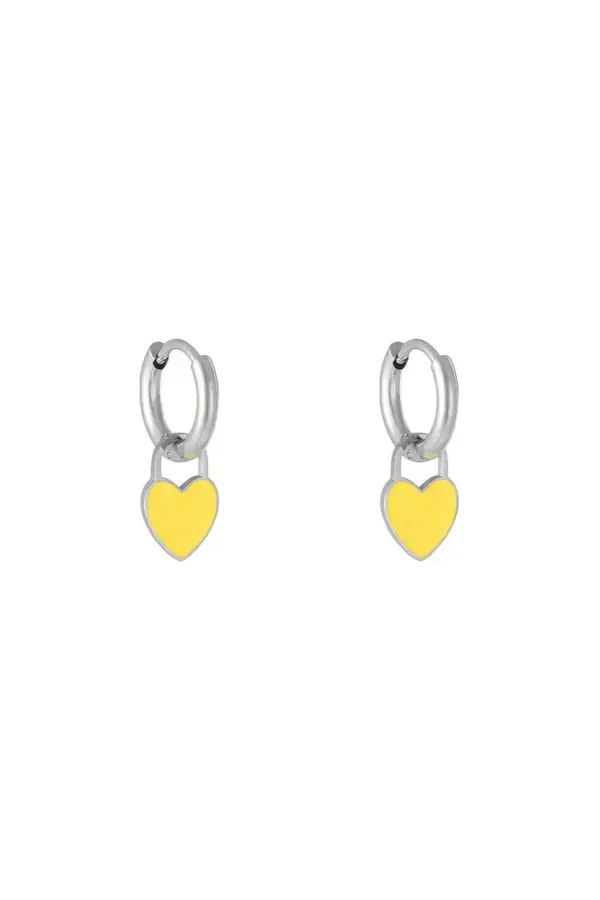Oorbellen Pastel Heart Geel
