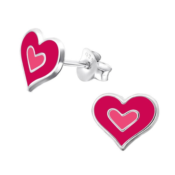 Oorbellen hart (zilver 925)