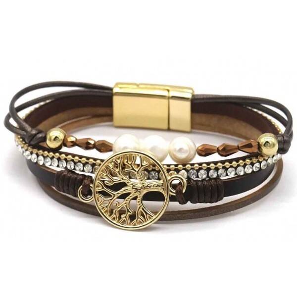 Lederen armband bruin