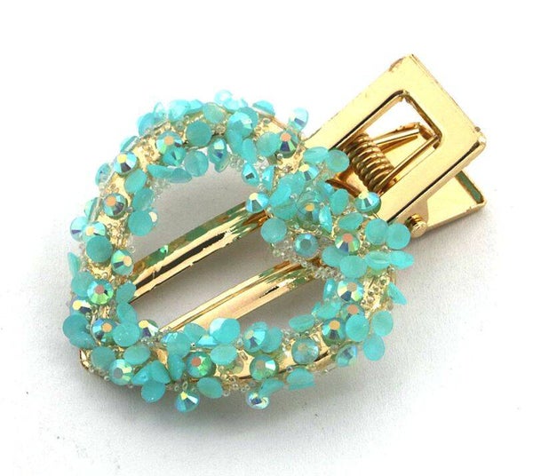 Haarclip hartje glitter blauw