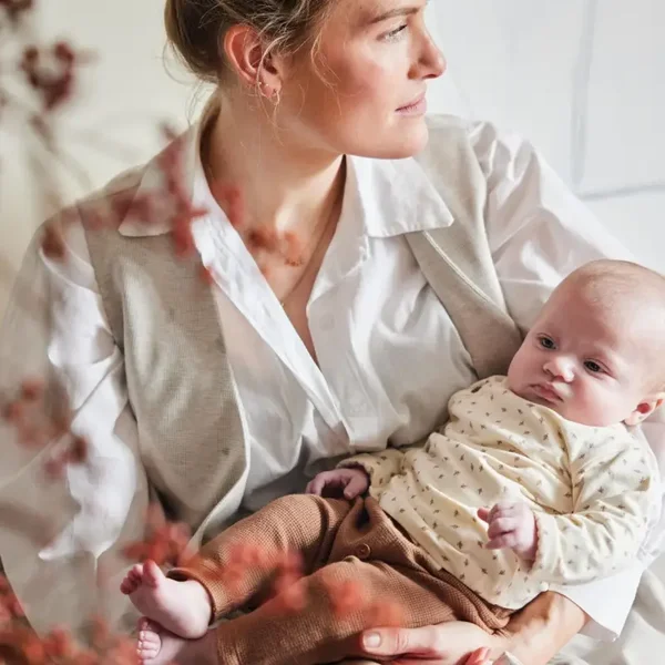 Dirkje unisex baby bio broek bruin (Maat 68)