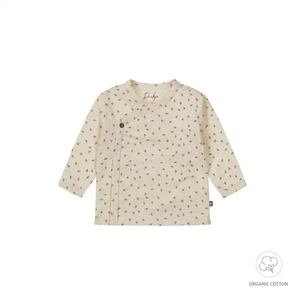 Dirkje unisex baby bio longsleeve off white overslag (Maat 56)