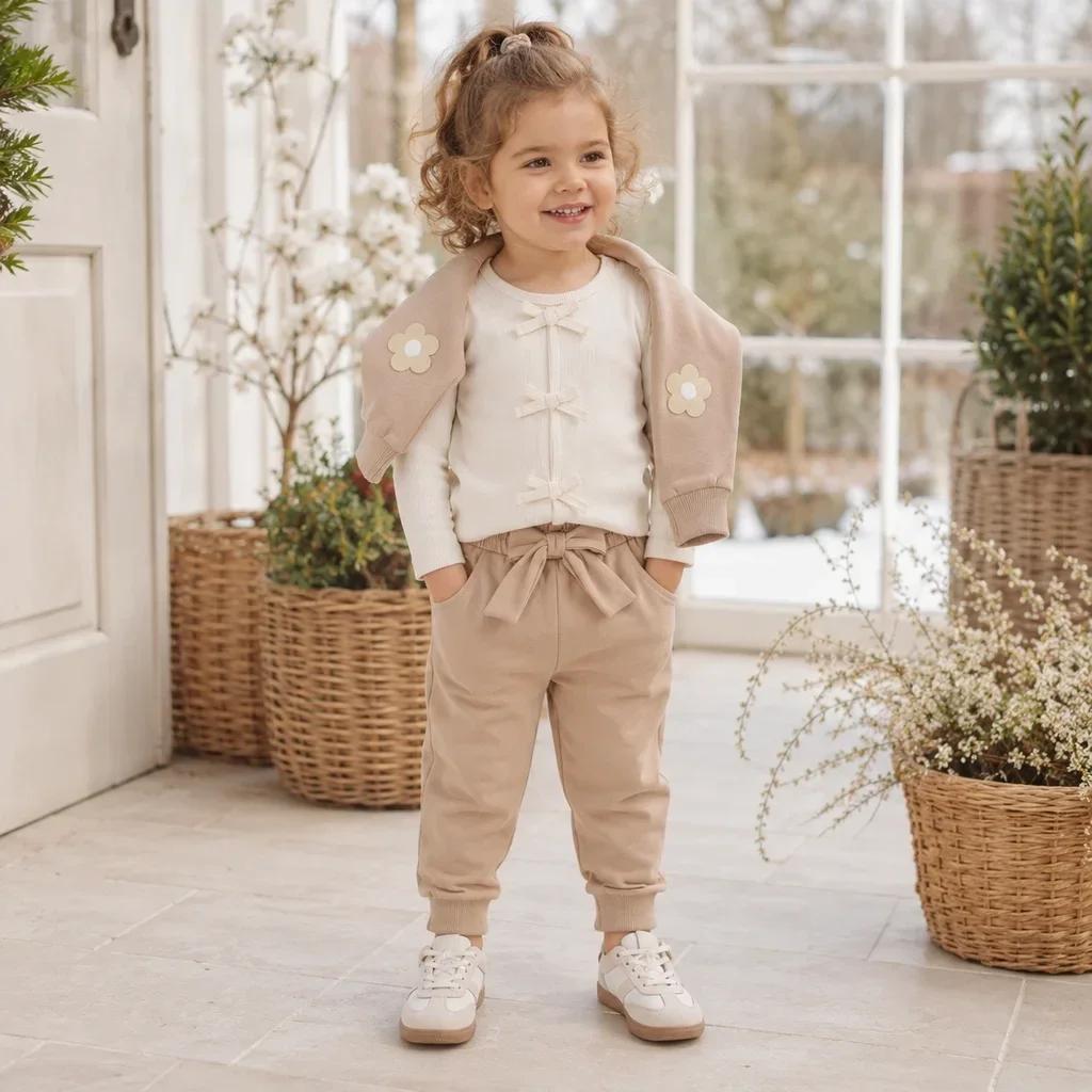 Dirkje Meisjes Broek - Taupe (Maat 74)