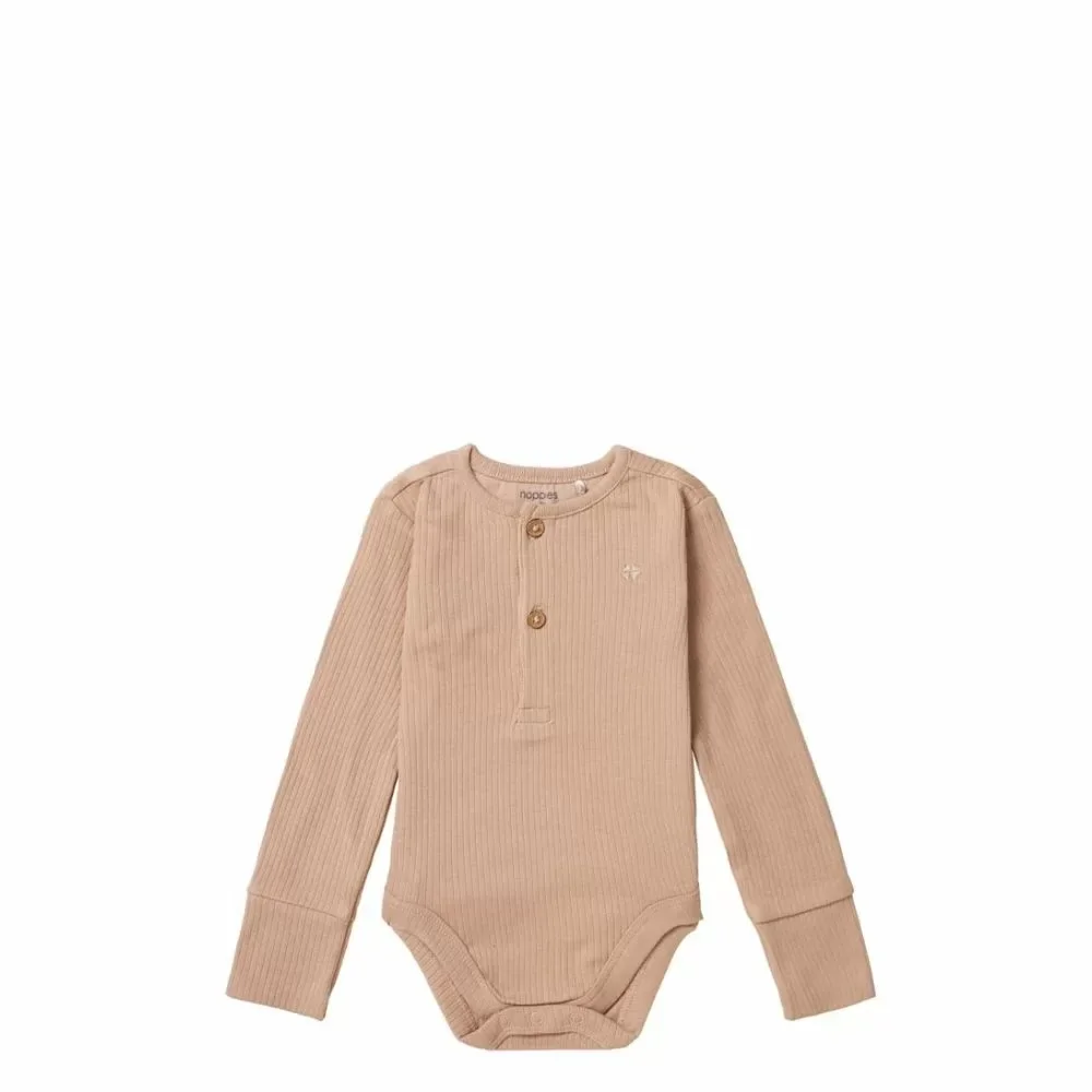 Noppies Romper Torrington Long Sleeve Light Taupe (Maat 62)