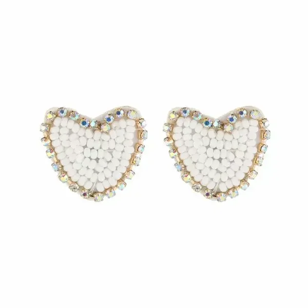 Oorbellen hartje wit